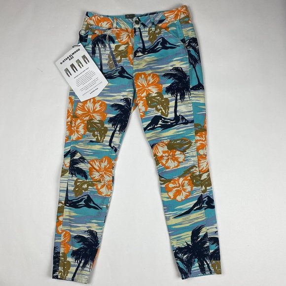G-Star Denim - NEW G-Star Pharrell Williams Elwood X25 Aloha Print Pants Jeans Womens 26 x 32